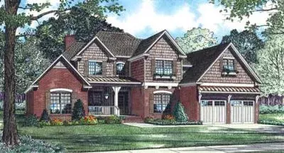English Country house plans 12-1076 - front exterior, 2,952 sq ft, 4 bed, 3 bath house plans | Monster House Plans