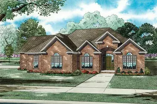 Traditional house plans 12-1083 - front exterior, 2,471 sq ft, 3 bed, 2 bath house plans | Monster House Plans