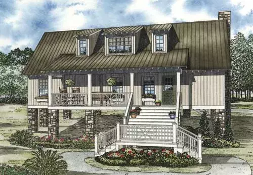 Mountain Rustic house plans 12-1090 - front exterior, 1,970 sq ft, 4 bed, 4 bath house plans | Monster House Plans