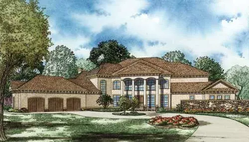 Mediterranean house plans 12-1092 - front exterior, 8,484 sq ft, 4 bed, 4 bath house plans | Monster House Plans