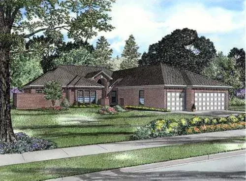 Traditional house plans 12-1094 - front exterior, 3,438 sq ft, 4 bed, 3 bath house plans | Monster House Plans