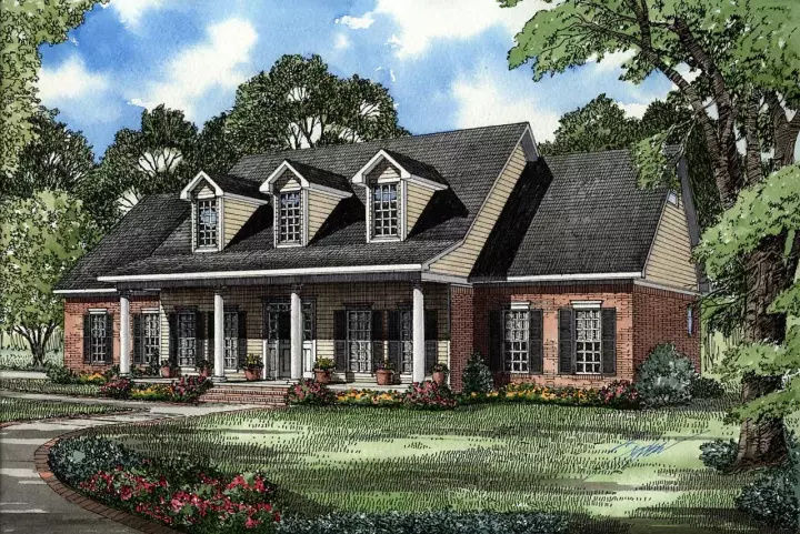 Southern house plans 12-110 - front exterior, 2,698 sq ft, 5 bed, 3 bath house plans | Monster House Plans