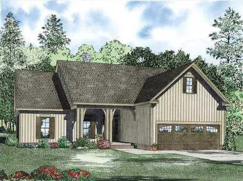 Traditional house plans 12-1114 - front exterior, 1,622 sq ft, 3 bed, 2 bath house plans | Monster House Plans