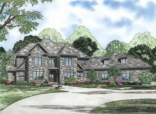 English Country house plans 12-1116 - front exterior, 4,378 sq ft, 4 bed, 3 bath house plans | Monster House Plans