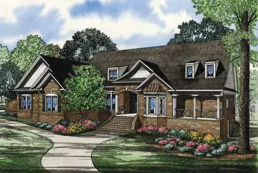 Traditional house plans 12-1119 - front exterior, 4,886 sq ft, 4 bed, 4 bath house plans | Monster House Plans