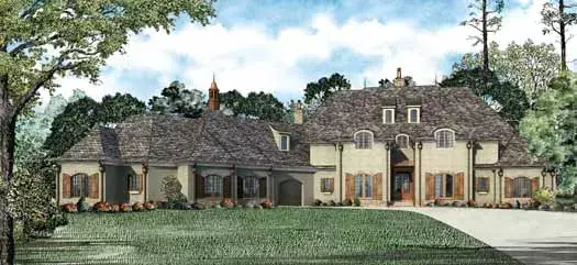 European house plans 12-1120 - front exterior, 6,696 sq ft, 6 bed, 6 bath house plans | Monster House Plans