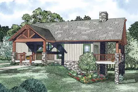 Mountain Rustic house plans 12-1131 - front exterior, 2,733 sq ft, 3 bed, 2 bath house plans | Monster House Plans