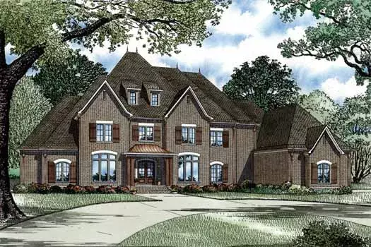 European house plans 12-1156 - front exterior, 6,571 sq ft, 4 bed, 4 bath house plans | Monster House Plans