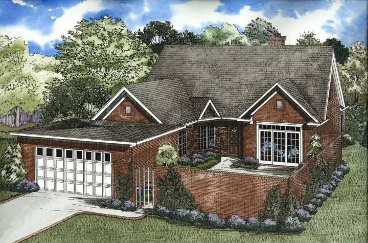 Traditional house plans 12-116 - front exterior, 2,469 sq ft, 4 bed, 3 bath house plans | Monster House Plans