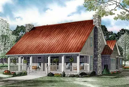 Country house plans 12-1161 - front exterior, 2,607 sq ft, 3 bed, 2 bath house plans | Monster House Plans