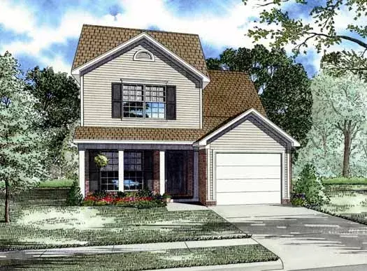 Traditional house plans 12-1165 - front exterior, 1,646 sq ft, 4 bed, 3 bath house plans | Monster House Plans