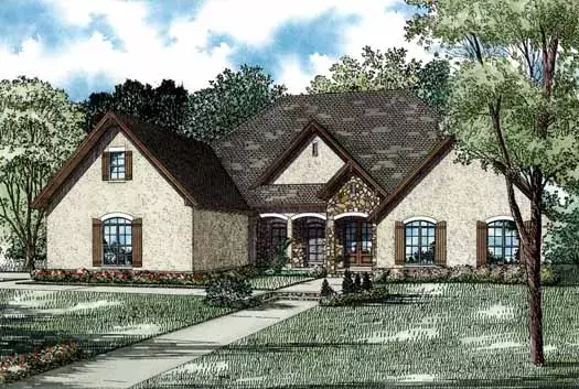 European house plans 12-1167 - front exterior, 3,456 sq ft, 4 bed, 3 bath house plans | Monster House Plans