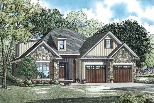 Country house plans 12-1196 - front exterior, 2,457 sq ft, 3 bed, 3 bath house plans | Monster House Plans