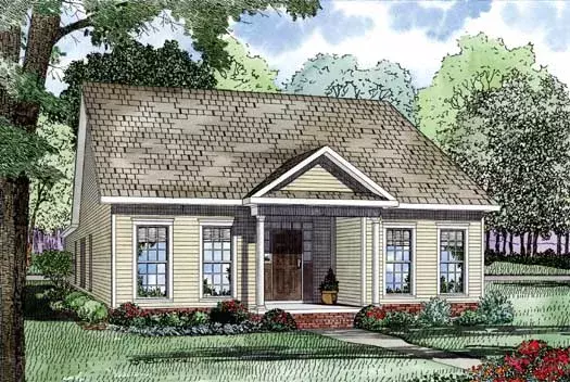 Traditional house plans 12-1215 - front exterior, 1,734 sq ft, 3 bed, 2 bath house plans | Monster House Plans