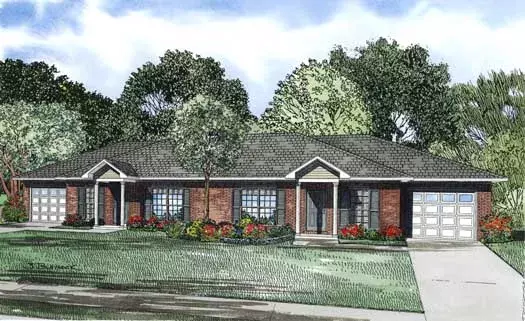 Traditional house plans 12-1221 - front exterior, 1,704 sq ft, 4 bed, 2 bath house plans | Monster House Plans