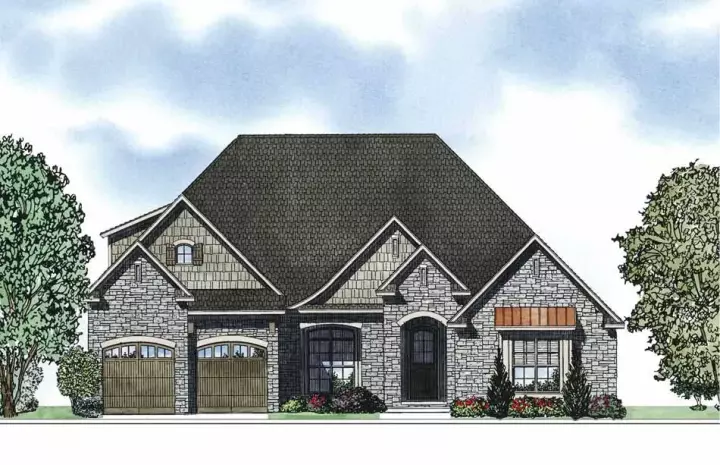 French Country house plans 12-1235 - front exterior, 2,094 sq ft, 4 bed, 2 bath house plans | Monster House Plans