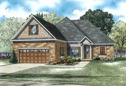 Traditional house plans 12-1239 - front exterior, 1,591 sq ft, 3 bed, 2 bath house plans | Monster House Plans