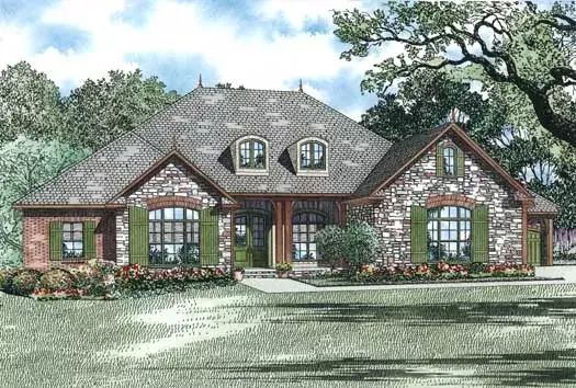 Southern house plans 12-1241 - front exterior, 2,618 sq ft, 3 bed, 2 bath house plans | Monster House Plans
