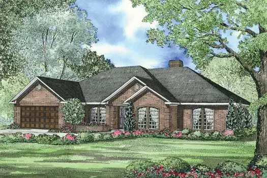 Traditional house plans 12-1244 - front exterior, 2,346 sq ft, 4 bed, 2 bath house plans | Monster House Plans