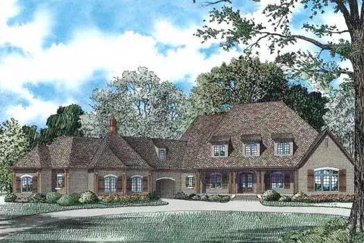 European house plans 12-1247 - front exterior, 6,363 sq ft, 6 bed, 5 bath house plans | Monster House Plans