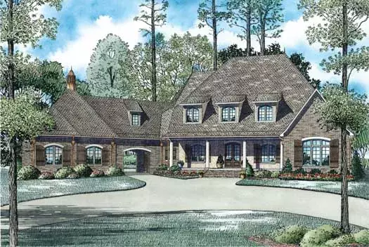 European house plans 12-1250 - front exterior, 6,004 sq ft, 6 bed, 6 bath house plans | Monster House Plans