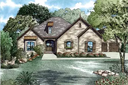 European house plans 12-1252 - front exterior, 3,509 sq ft, 3 bed, 2 bath house plans | Monster House Plans