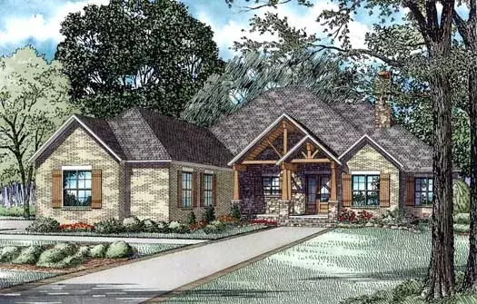 Mountain Rustic house plans 12-1262 - front exterior, 3,307 sq ft, 3 bed, 2 bath house plans | Monster House Plans