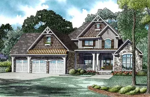 Traditional house plans 12-1267 - front exterior, 2,860 sq ft, 4 bed, 4 bath house plans | Monster House Plans