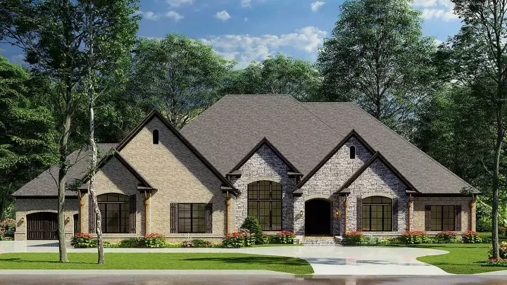 European house plans 12-1282 - front exterior, 4,076 sq ft, 3 bed, 3 bath house plans | Monster House Plans