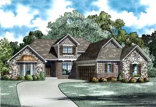 Traditional house plans 12-1286 - front exterior, 2,506 sq ft, 3 bed, 2 bath house plans | Monster House Plans