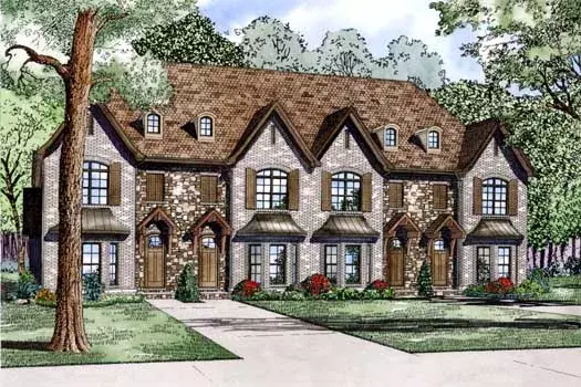 European house plans 12-1298 - front exterior, 6,408 sq ft, 2 bed, 2 bath house plans | Monster House Plans
