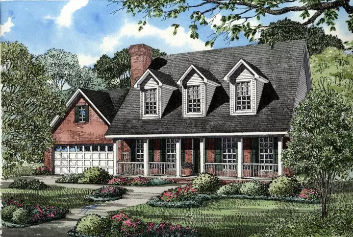 Country house plans 12-130 - front exterior, 1,783 sq ft, 3 bed, 2 bath house plans | Monster House Plans