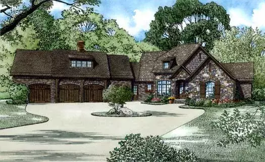 European house plans 12-1301 - front exterior, 4,187 sq ft, 3 bed, 3 bath house plans | Monster House Plans