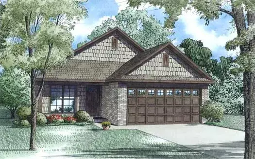 Country house plans 12-1303 - front exterior, 1,198 sq ft, 3 bed, 2 bath house plans | Monster House Plans