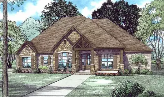 Mountain Rustic house plans 12-1317 - front exterior, 2,252 sq ft, 3 bed, 2 bath house plans | Monster House Plans