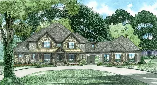 European house plans 12-1320 - front exterior, 6,024 sq ft, 6 bed, 5 bath house plans | Monster House Plans