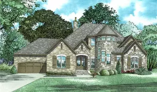 European house plans 12-1328 - front exterior, 2,968 sq ft, 4 bed, 3 bath house plans | Monster House Plans