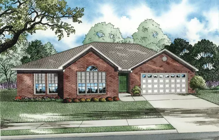 Southern house plans 12-133 - front exterior, 1,636 sq ft, 3 bed, 2 bath house plans | Monster House Plans