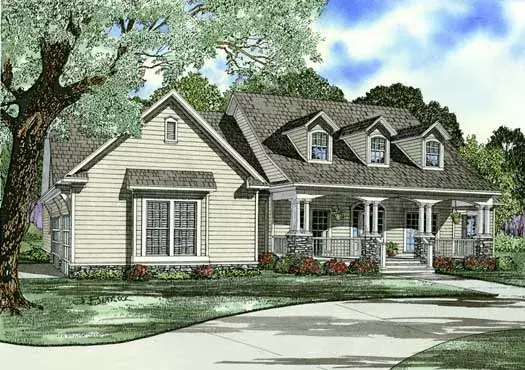 Country house plans 12-1342 - front exterior, 2,430 sq ft, 4 bed, 3 bath house plans | Monster House Plans