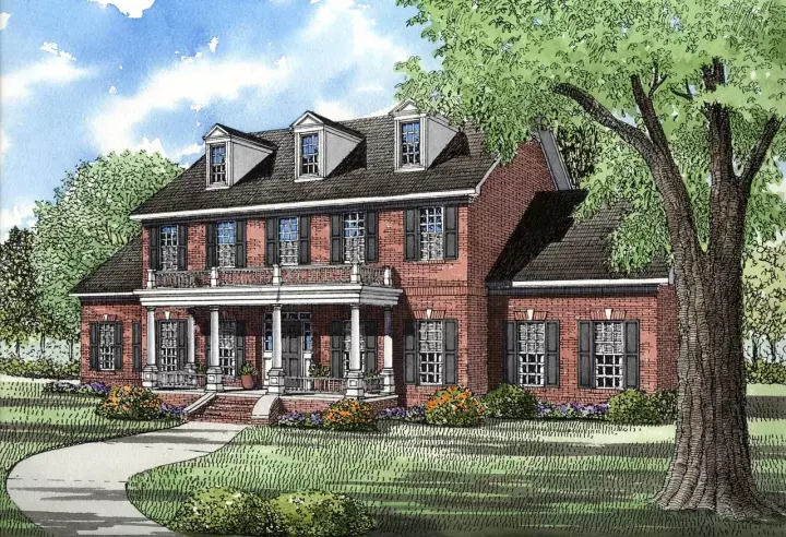 Southern house plans 12-135 - front exterior, 3,394 sq ft, 5 bed, 3 bath house plans | Monster House Plans