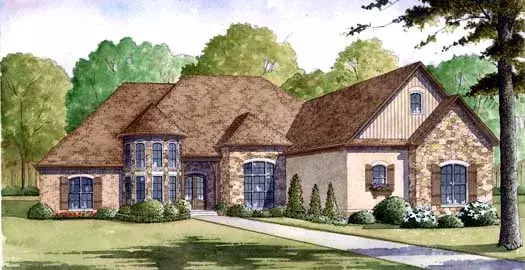 English Country house plans 12-1359 - front exterior, 3,713 sq ft, 4 bed, 3 bath house plans | Monster House Plans