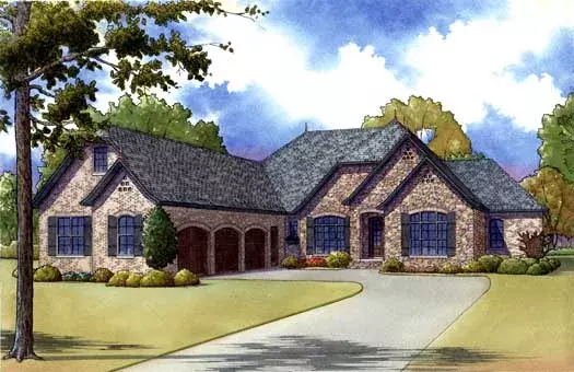 European house plans 12-1366 - front exterior, 2,978 sq ft, 4 bed, 3 bath house plans | Monster House Plans