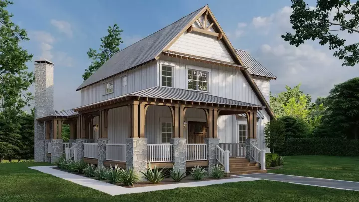 Country house plans 12-1368 - front exterior, 3,307 sq ft, 3 bed, 4 bath house plans | Monster House Plans