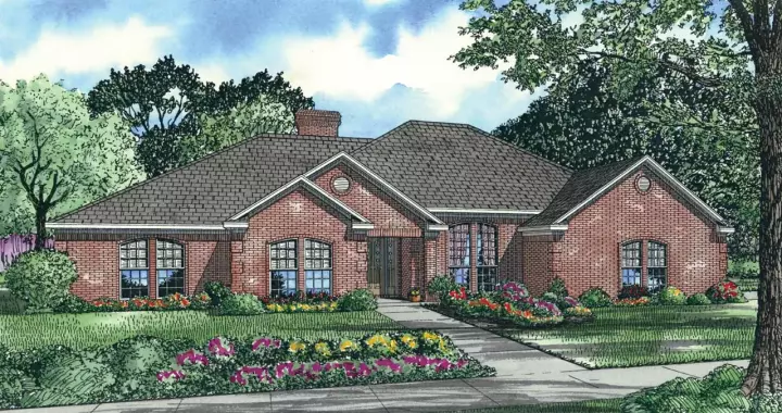 Southern house plans 12-137 - front exterior, 2,392 sq ft, 4 bed, 2 bath house plans | Monster House Plans