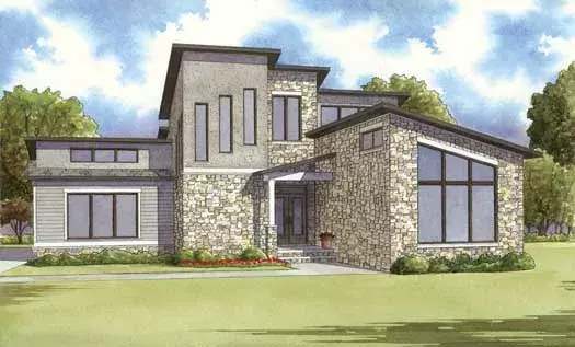 Modern house plans 12-1374 - front exterior, 1,911 sq ft, 2 bed, 2 bath house plans | Monster House Plans