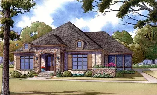 Traditional house plans 12-1376 - front exterior, 2,995 sq ft, 3 bed, 3 bath house plans | Monster House Plans