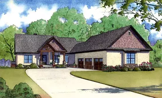 Country house plans 12-1377 - front exterior, 3,697 sq ft, 4 bed, 4 bath house plans | Monster House Plans