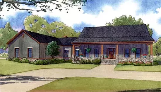 Country house plans 12-1380 - front exterior, 2,921 sq ft, 3 bed, 3 bath house plans | Monster House Plans