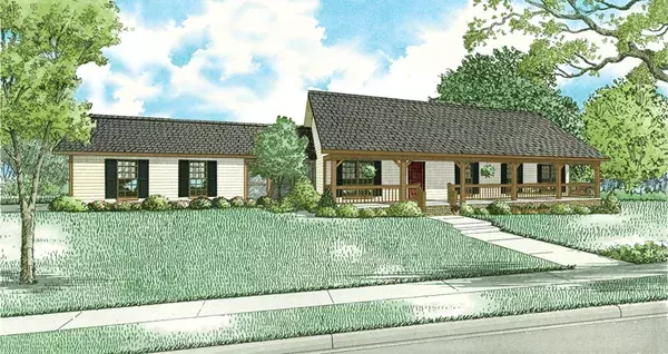 Country house plans 12-1384 - front exterior, 1,800 sq ft, 3 bed, 2 bath house plans | Monster House Plans