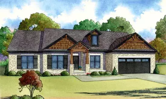 Mountain Rustic house plans 12-1385 - front exterior, 2,119 sq ft, 4 bed, 2 bath house plans | Monster House Plans
